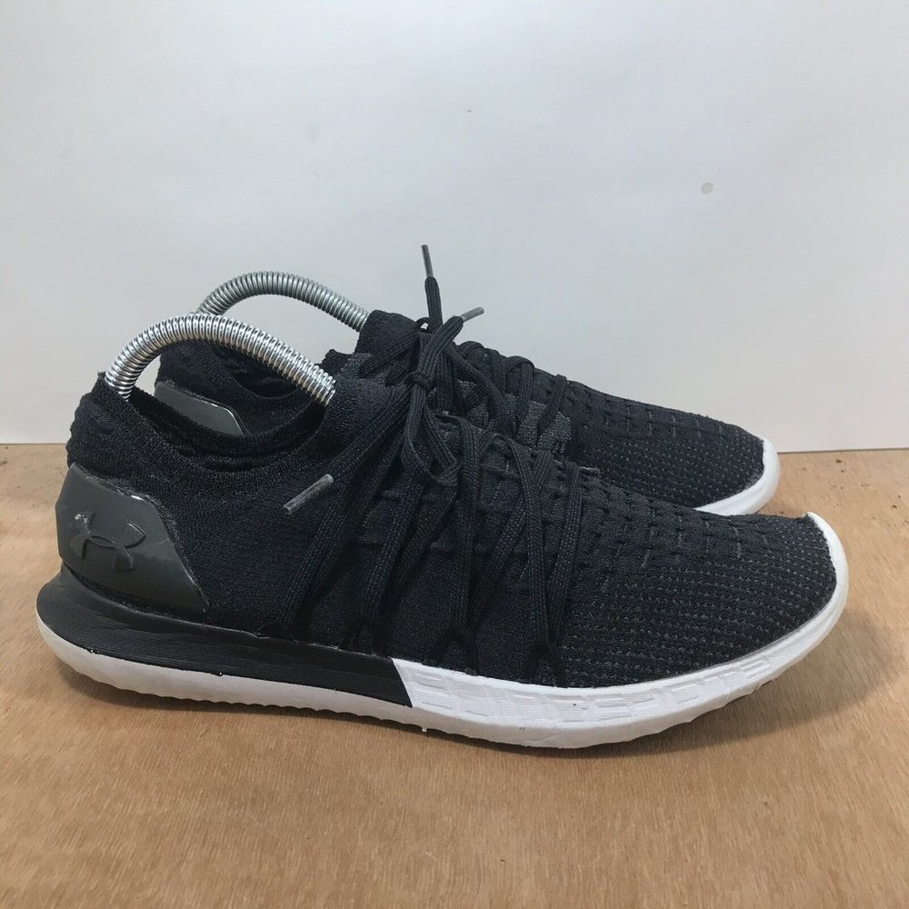Under Armour Womens Slingshot 2 Shoes Sneakers Black White 3000097-001 Size 9